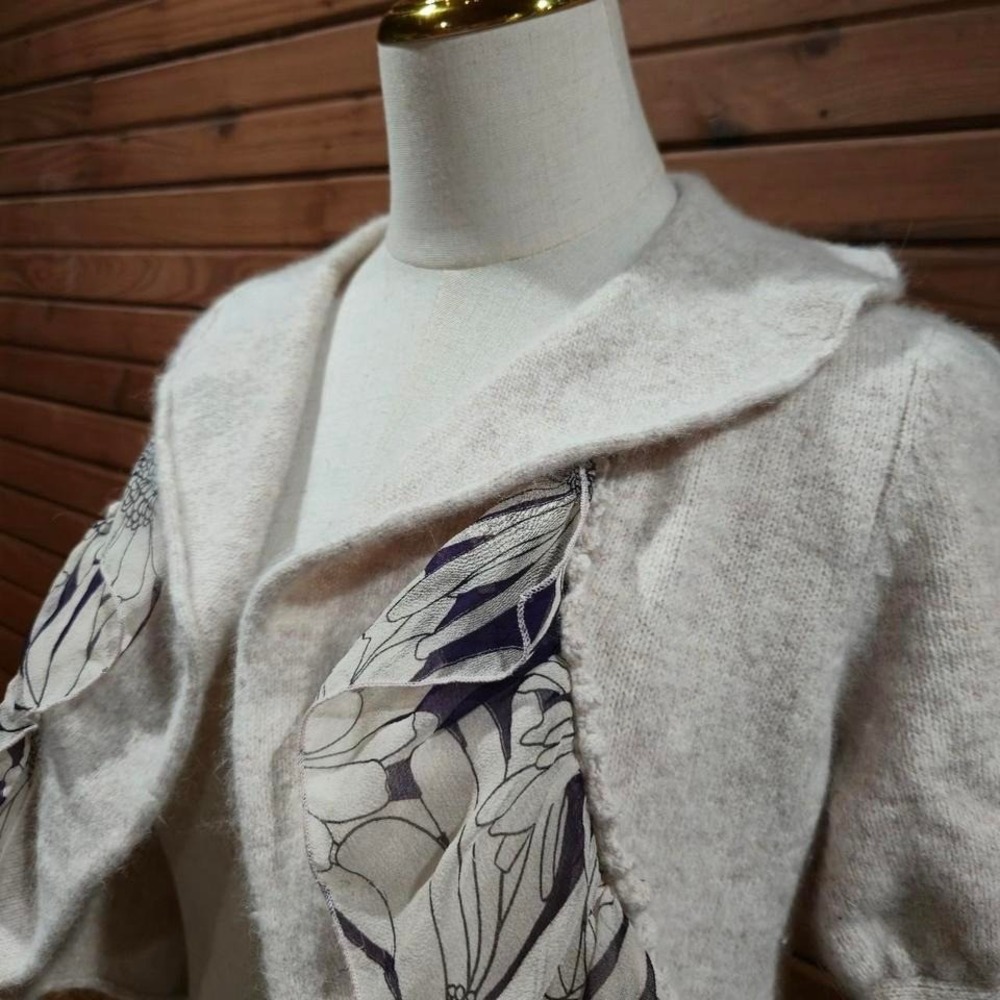 Y2K Womens Size Small Coquette Soft Wool Blend Cropped Cardigan Romantic